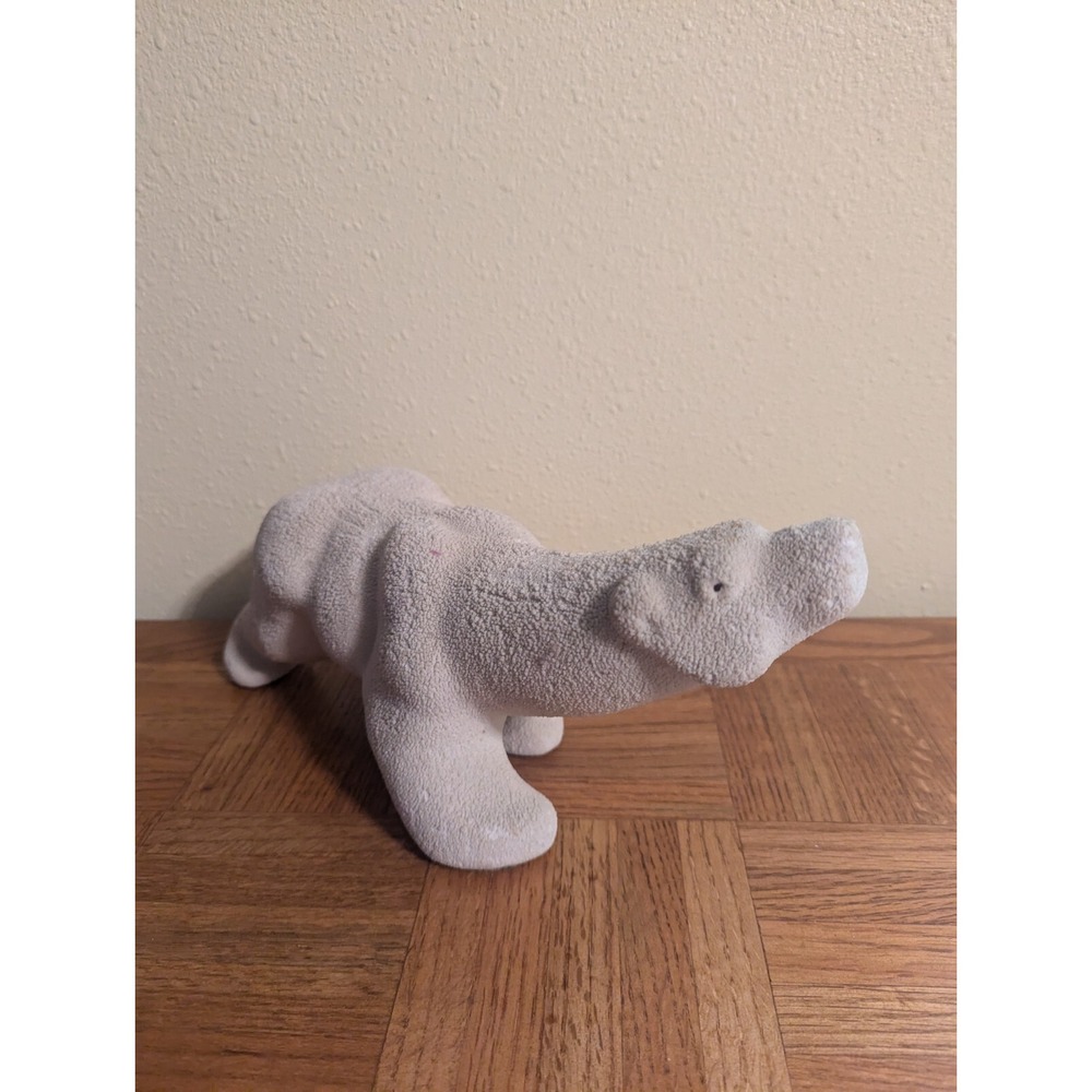 VINTAGE INUIT ESKIMO POLAR BEAR ART SCULPTURE Walking Bear Porcelain Textured - Picture 4 of 13